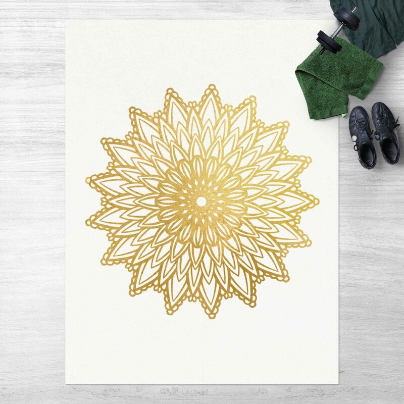 

Alfombras vinílicas - Mandala Sun Illustration White Gold - Alto 4:3 Dimensión LxA: 60cm x 45cm
