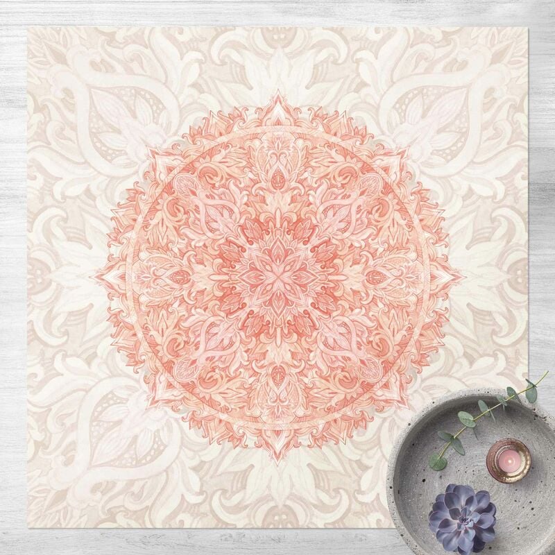 

Alfombras vinílicas - Mandala Watercolour Ornament Beige Orange - Cuadrado 1:1 Dimensión LxA: 60cm x 60cm