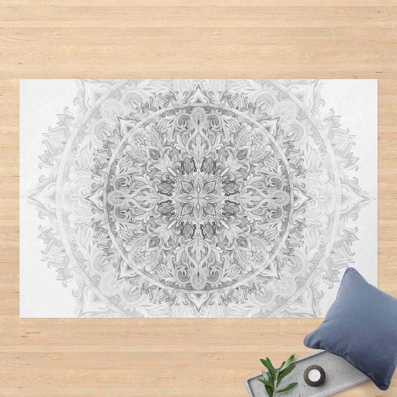 

Alfombras vinílicas - Mandala Watercolour Ornament Pattern Black White - Apaisado 2:3 Dimensión LxA: 40cm x 60cm