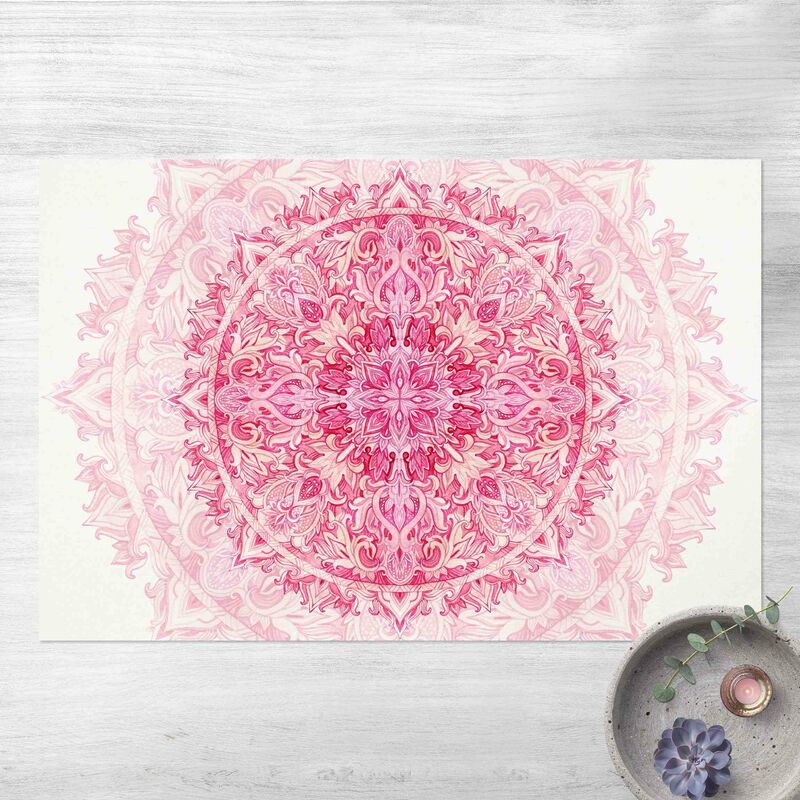 

Alfombras vinílicas - Mandala Watercolour Ornament Pink - Apaisado 2:3 Dimensión LxA: 120cm x 180cm