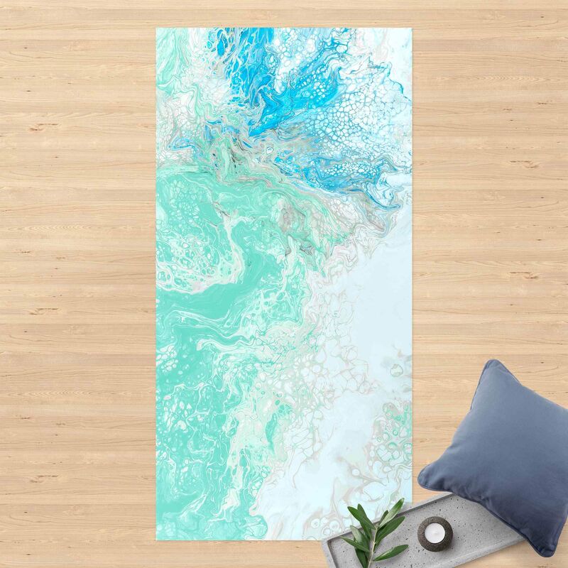 

Bilderwelten - Alfombras vinílicas - Marble Effect Pastel Shade Of Blue - Alto 2:1 Dimensión LxA: 180cm x 90cm