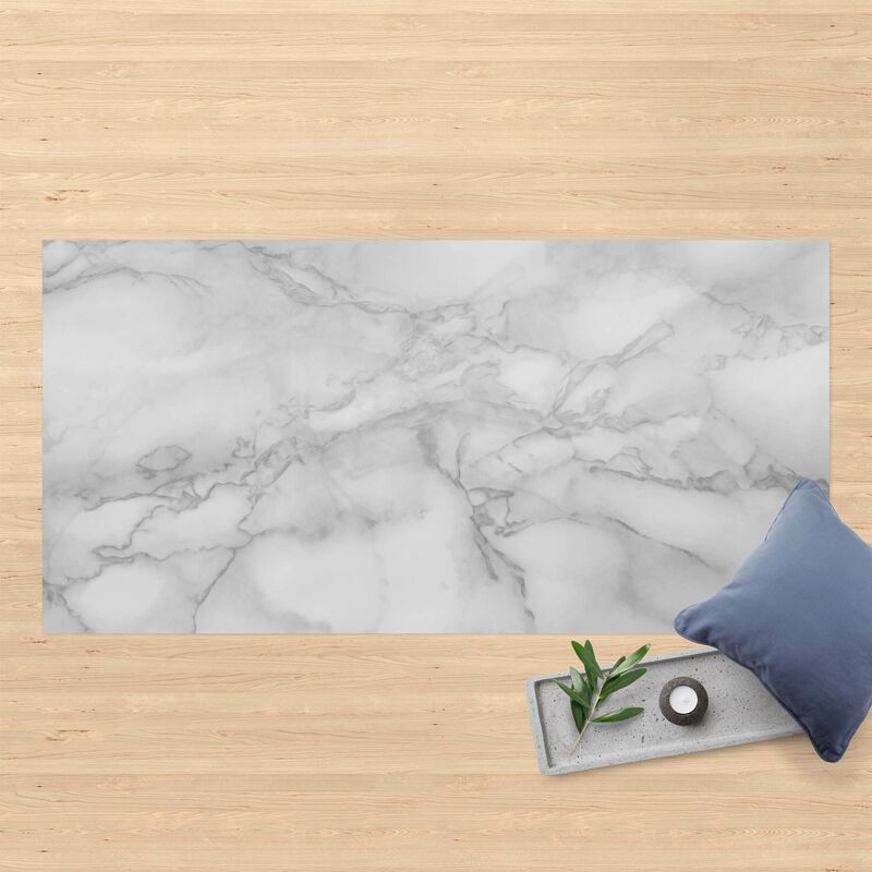 

Bilderwelten - Alfombras vinílicas - Marble Look Black And White - Apaisado 1:2 Dimensión LxA: 110cm x 220cm