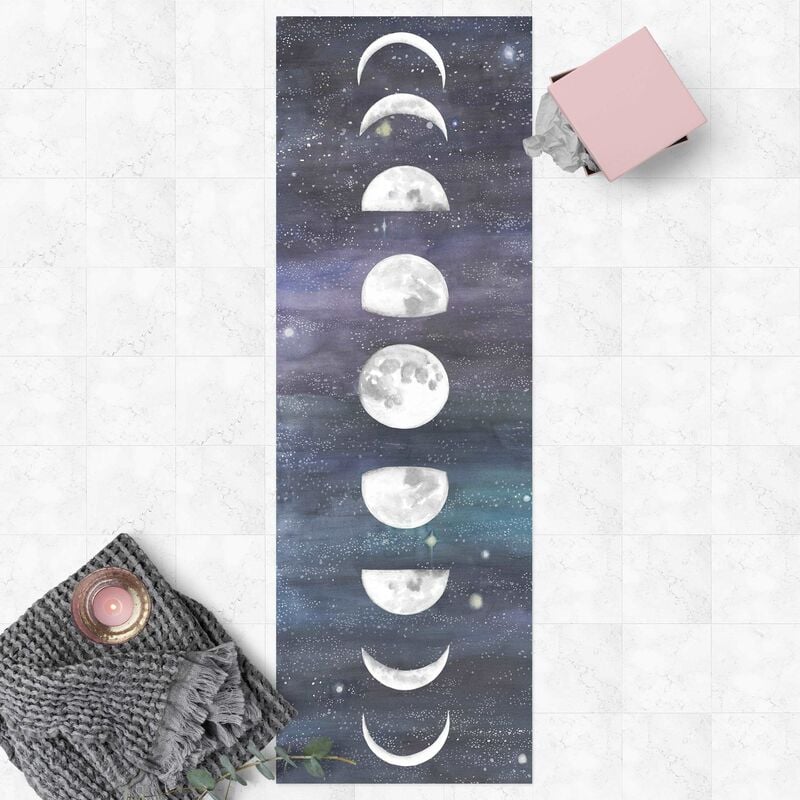 

Alfombras vinílicas - Moon Phases In Watercolour - Panorámico Dimensión LxA: 90cm x 30cm