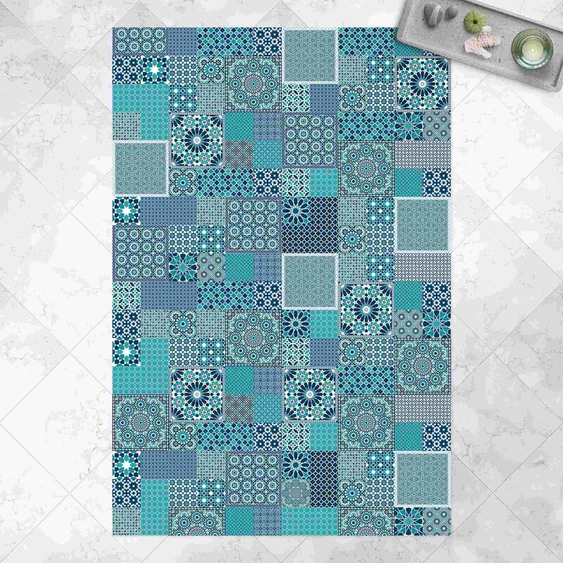 

Alfombras vinílicas - Moroccan Mosaic Tiles Turquoise Blue - Alto 3:2 Dimensión LxA: 120cm x 80cm