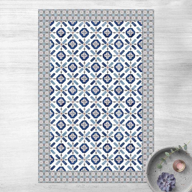 

Alfombras vinílicas - Moroccan Tiles Flower Window With Tile Frame - Alto 3:2 Dimensión LxA: 120cm x 80cm