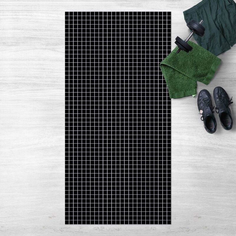 

Bilderwelten - Alfombras vinílicas - Mosaic Tiles Black Matt - Alto 2:1 Dimensión LxA: 180cm x 90cm