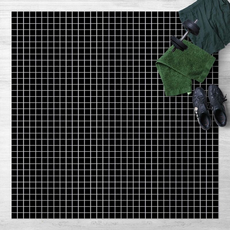 

Bilderwelten - Alfombras vinílicas - Mosaic Tiles Black Matt - Cuadrado 1:1 Dimensión LxA: 140cm x 140cm