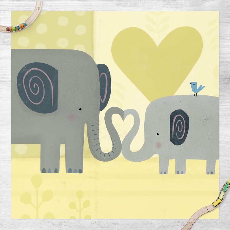 

Bilderwelten - Alfombras vinílicas - Mum And I - Elephants - Cuadrado 1:1 Dimensión LxA: 120cm x 120cm