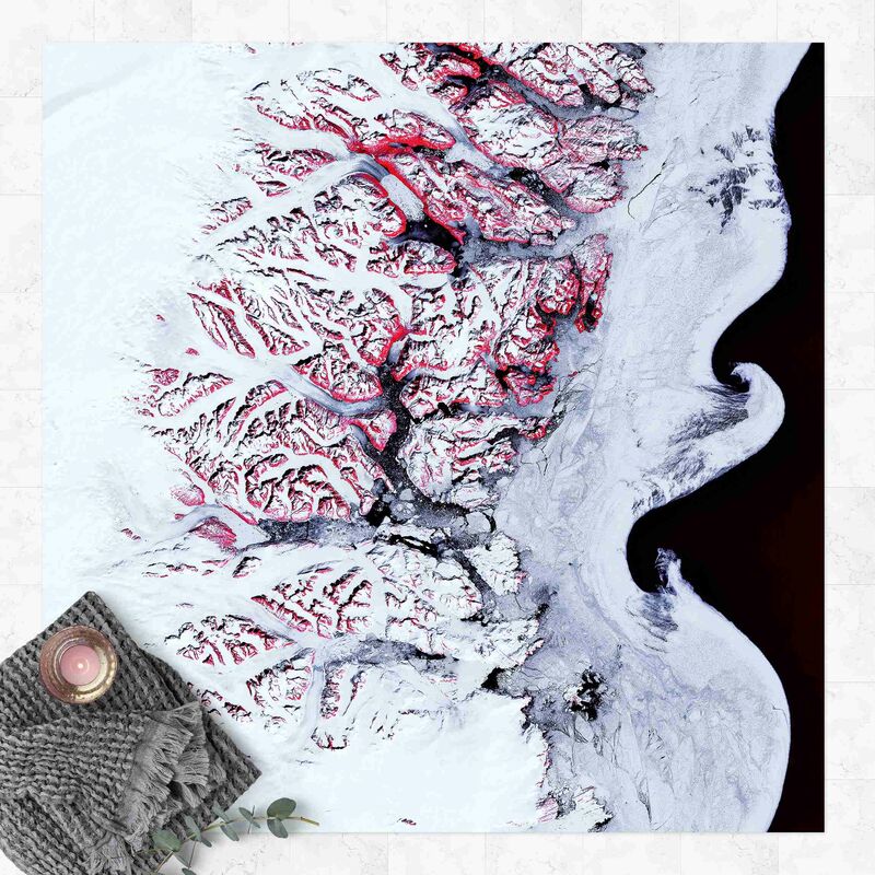 

Alfombras vinílicas - NASA Picture Southeast Coast Greenland - Cuadrado 1:1 Dimensión LxA: 80cm x 80cm