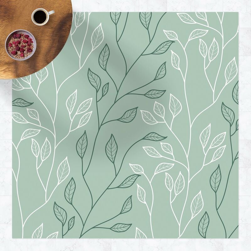 

Bilderwelten - Alfombras vinílicas - Natural Pattern Branches With Leaves - Cuadrado 1:1 Dimensión LxA: 120cm x 120cm