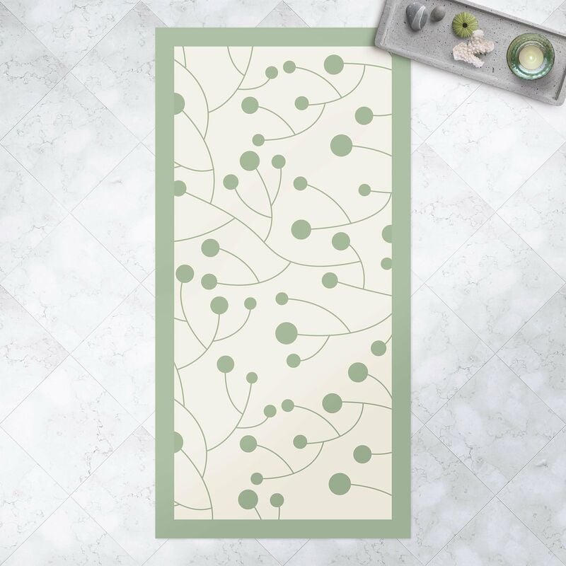 

Alfombras vinílicas - Natural Pattern Growth With Dots And Frame - Alto 2:1 Dimensión LxA: 120cm x 60cm