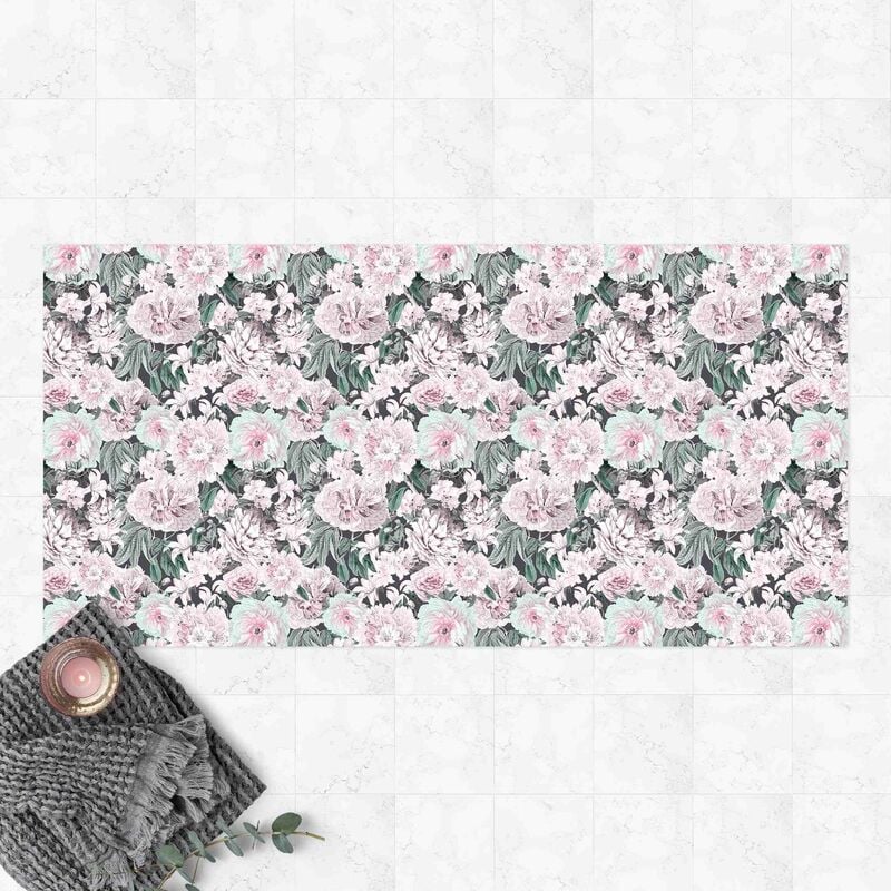 

Alfombras vinílicas - Nostalgic Peonies In Pastel Pink - Apaisado 1:2 Dimensión LxA: 60cm x 120cm