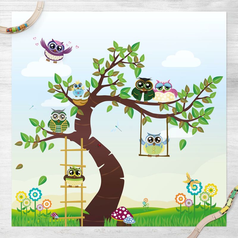 

Alfombras vinílicas - No.YK23 Funny Owl Tree - Cuadrado 1:1 Dimensión LxA: 40cm x 40cm