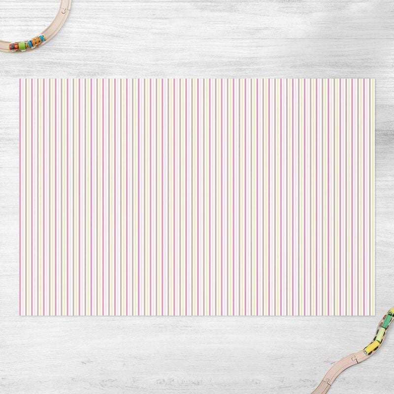 

Alfombras vinílicas - No.YK48 Stripes Light Pink Yellow - Apaisado 2:3 Dimensión LxA: 140cm x 210cm