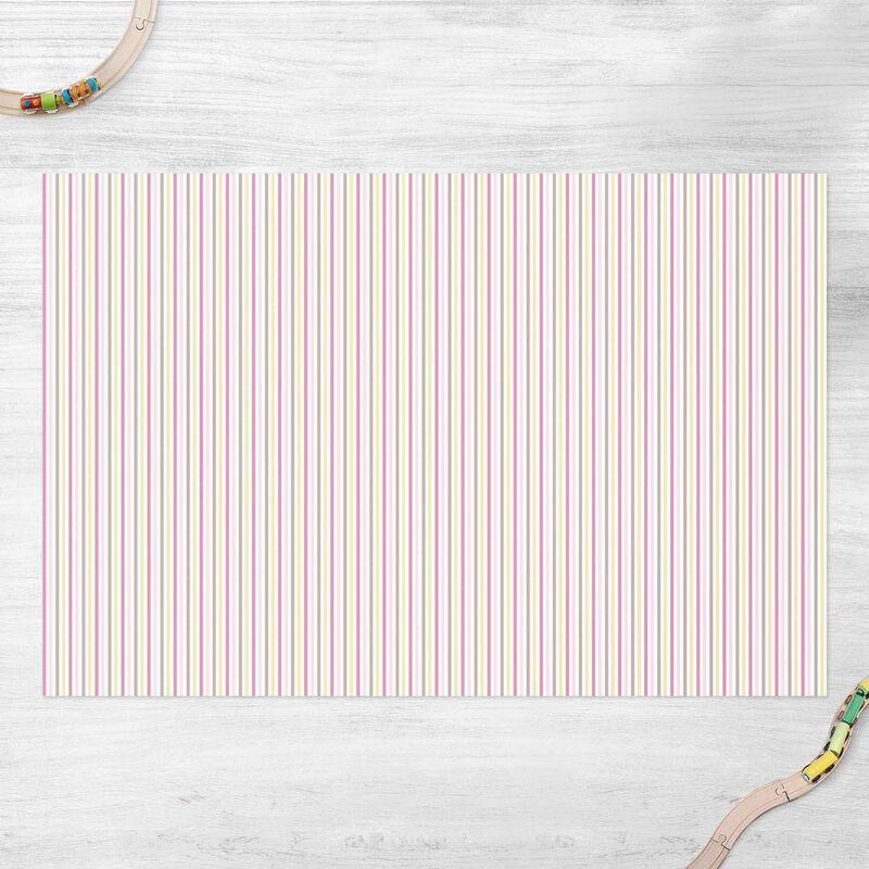 

Alfombras vinílicas - No.YK48 Stripes Light Pink Yellow - Apaisado 2:3 Dimensión LxA: 60cm x 90cm