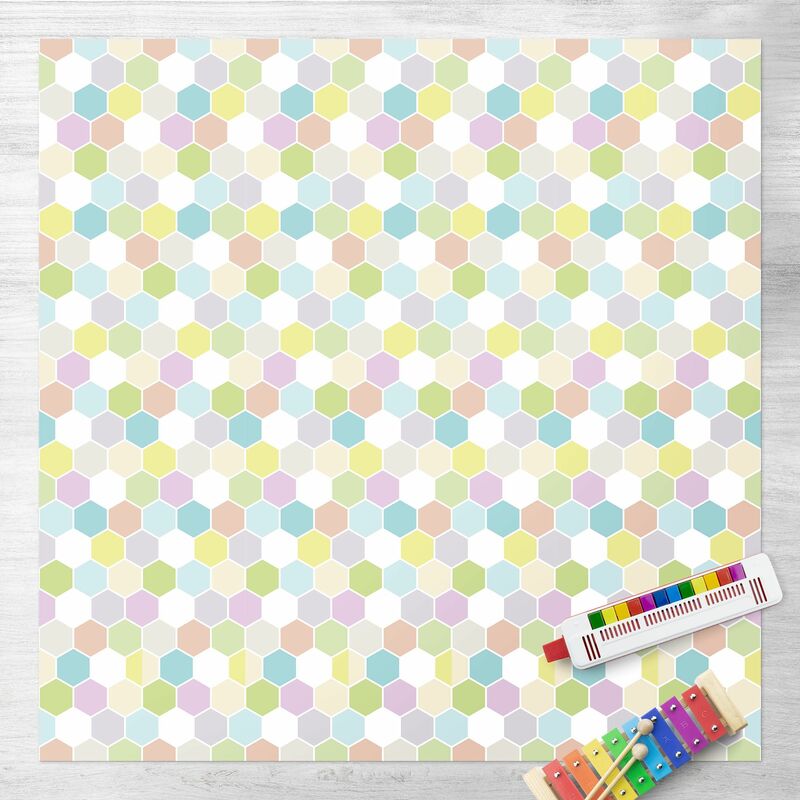 

Alfombras vinílicas - No.YK52 Hexagon Pastel - Cuadrado 1:1 Dimensión LxA: 100cm x 100cm