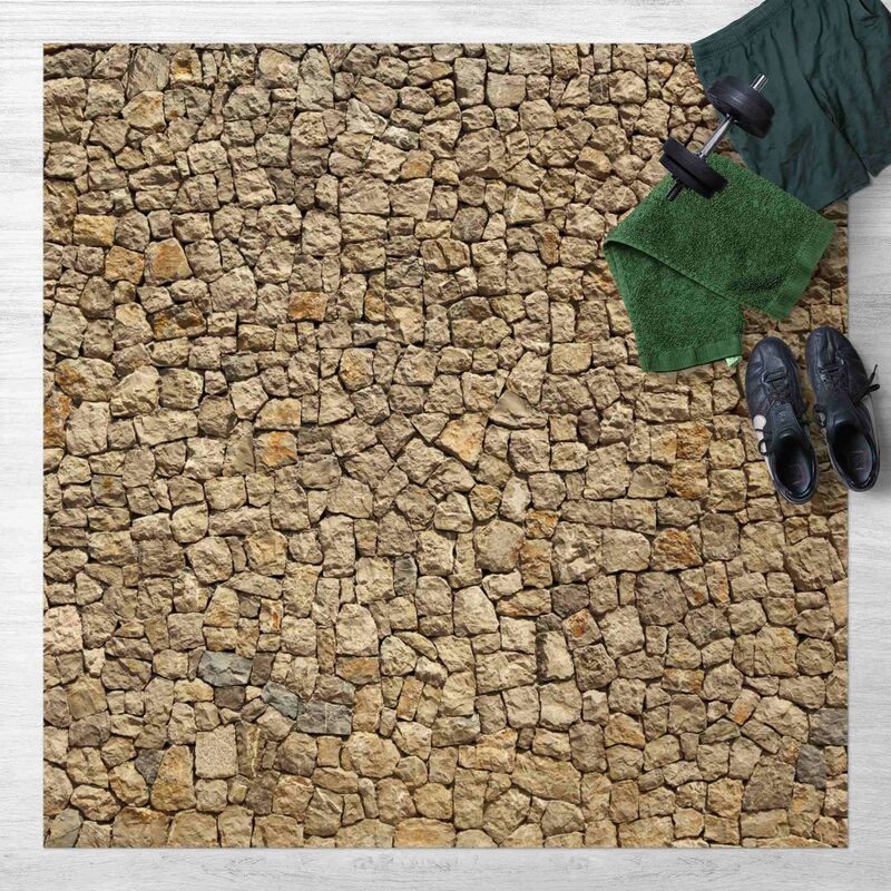 

Alfombras vinílicas - Old Cobblestone Wall - Cuadrado 1:1 Dimensión LxA: 40cm x 40cm