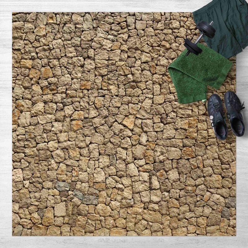 

Bilderwelten - Alfombras vinílicas - Old Cobblestone Wall - Cuadrado 1:1 Dimensión LxA: 140cm x 140cm