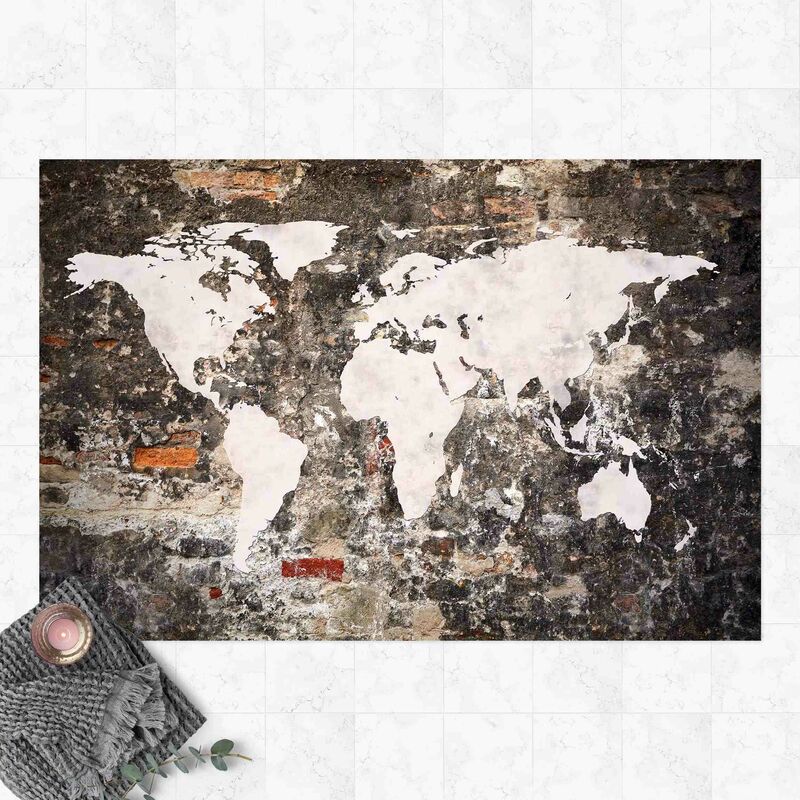 

Alfombras vinílicas - Old Wall World Map - Apaisado 2:3 Dimensión LxA: 120cm x 180cm