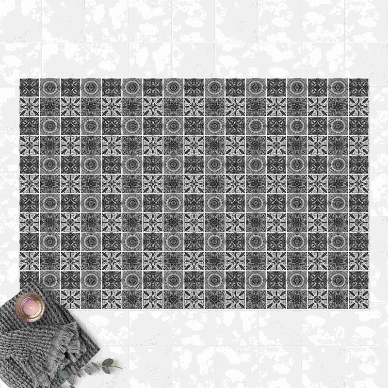 

Alfombras vinílicas - Oriental Mandala Pattern Mix In Black With Glitter Look - Apaisado 2:3 Dimensión LxA: 80cm x 120cm