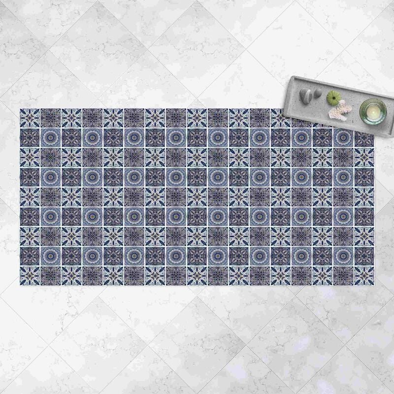 

Alfombras vinílicas - Oriental Mandala Pattern Mix With Blue And Gold - Apaisado 1:2 Dimensión LxA: 40cm x 80cm