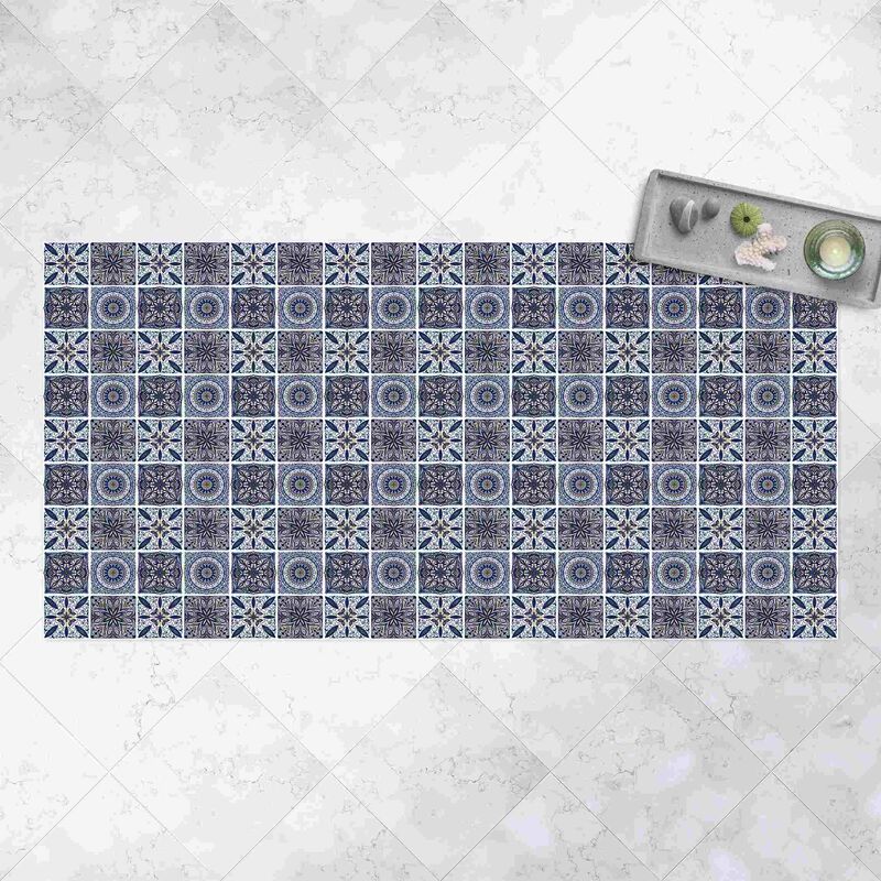 

Alfombras vinílicas - Oriental Mandala Pattern Mix With Blue And Gold - Apaisado 1:2 Dimensión LxA: 110cm x 220cm