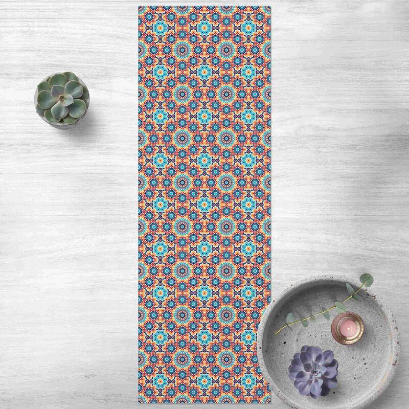

Bilderwelten - Alfombras vinílicas - Oriental Patterns With Colourful Flowers - Panorámico Dimensión LxA: 90cm x 30cm