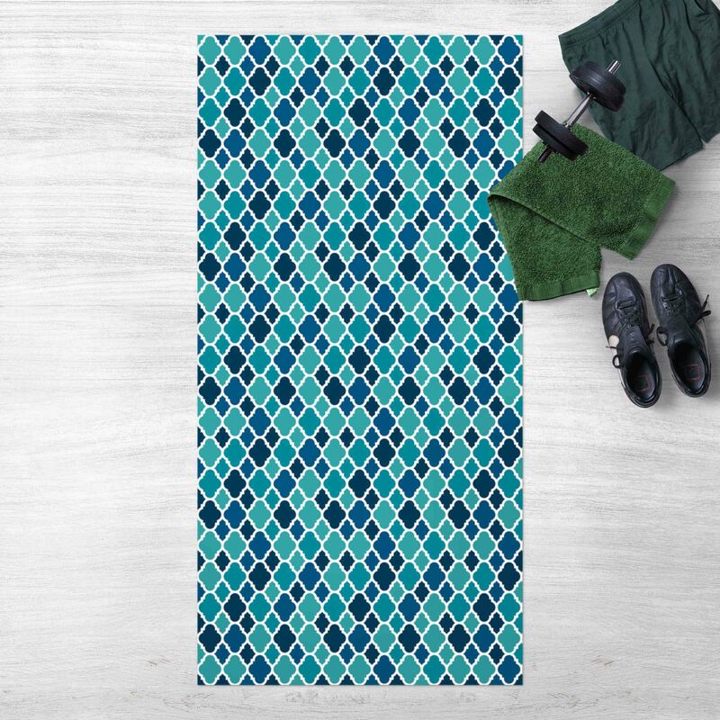 

Alfombras vinílicas - Oriental Patterns With Turquoise Ornaments - Alto 2:1 Dimensión LxA: 140cm x 70cm