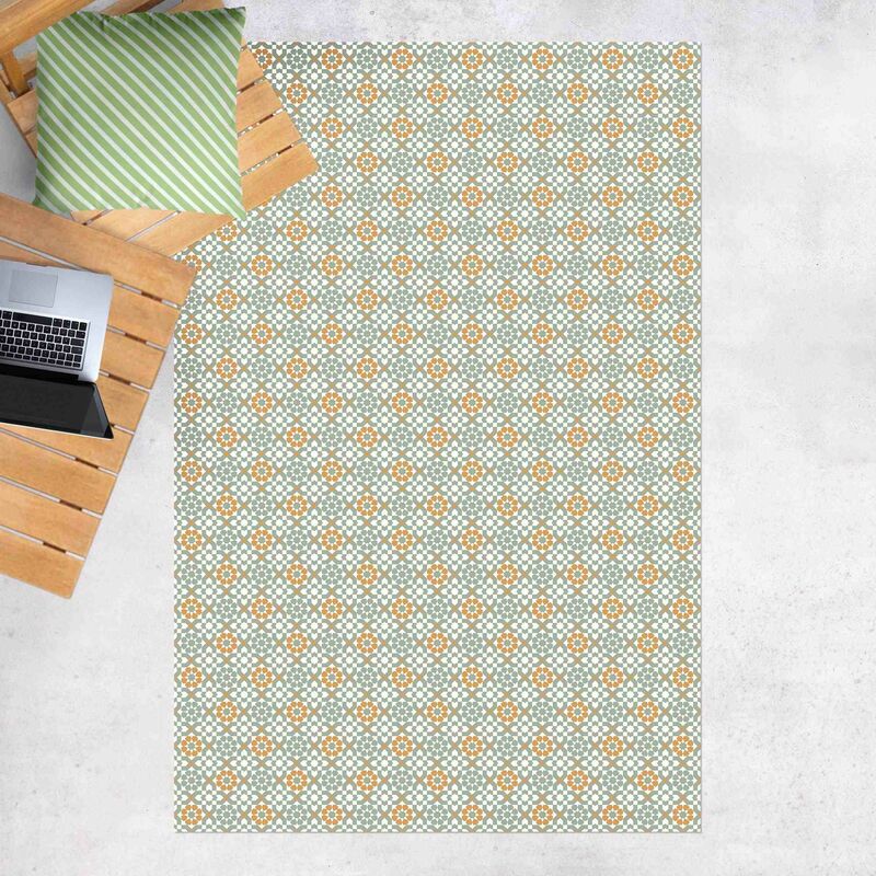 

Alfombras vinílicas - Oriental Patterns With Yellow Flowers - Alto 3:2 Dimensión LxA: 60cm x 40cm