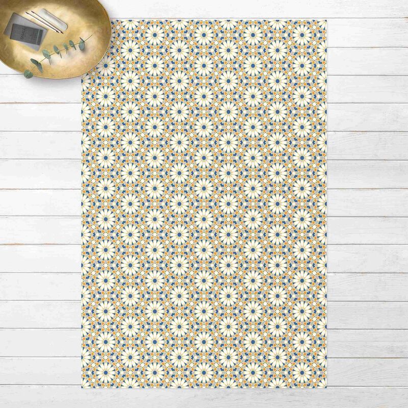 

Alfombras vinílicas - Oriental Patterns With Yellow Stars - Alto 3:2 Dimensión LxA: 60cm x 40cm