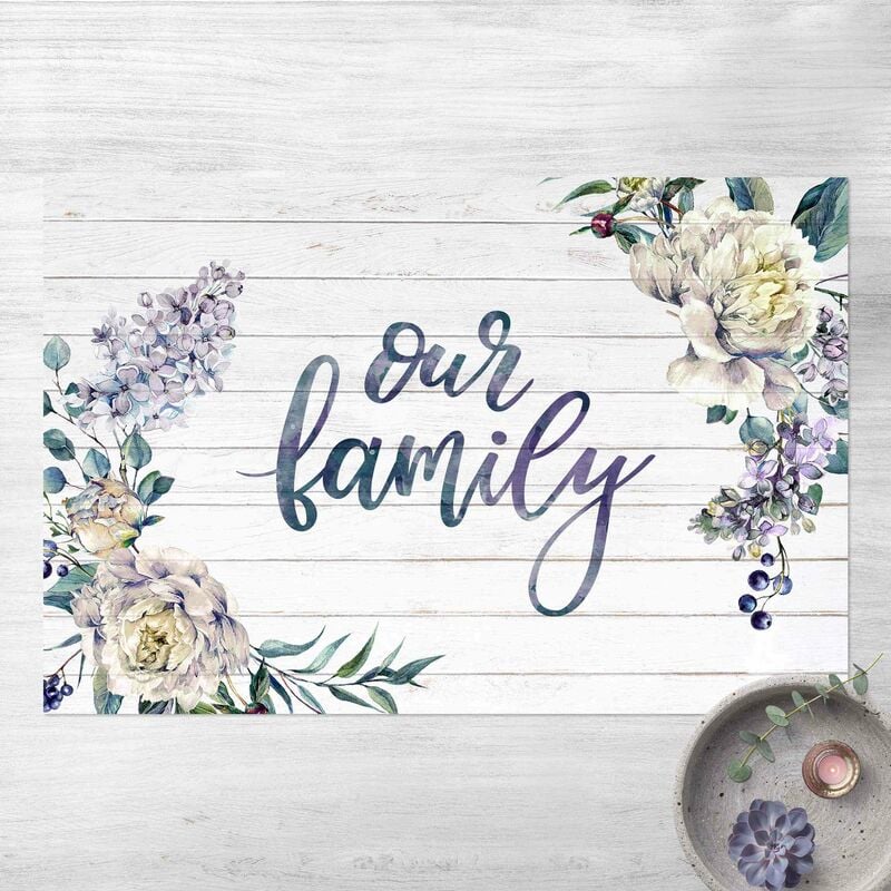 

Alfombras vinílicas - Our Family Watercolour On Wooden Board - Apaisado 2:3 Dimensión LxA: 40cm x 60cm