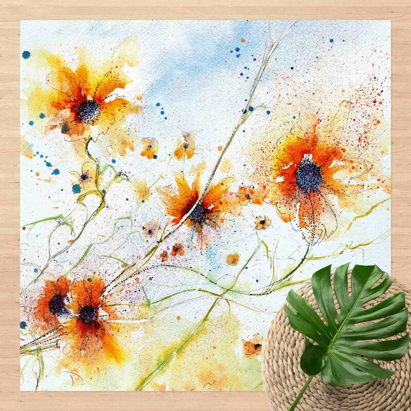 

Alfombras vinílicas - Painted Flowers - Cuadrado 1:1 Dimensión LxA: 100cm x 100cm