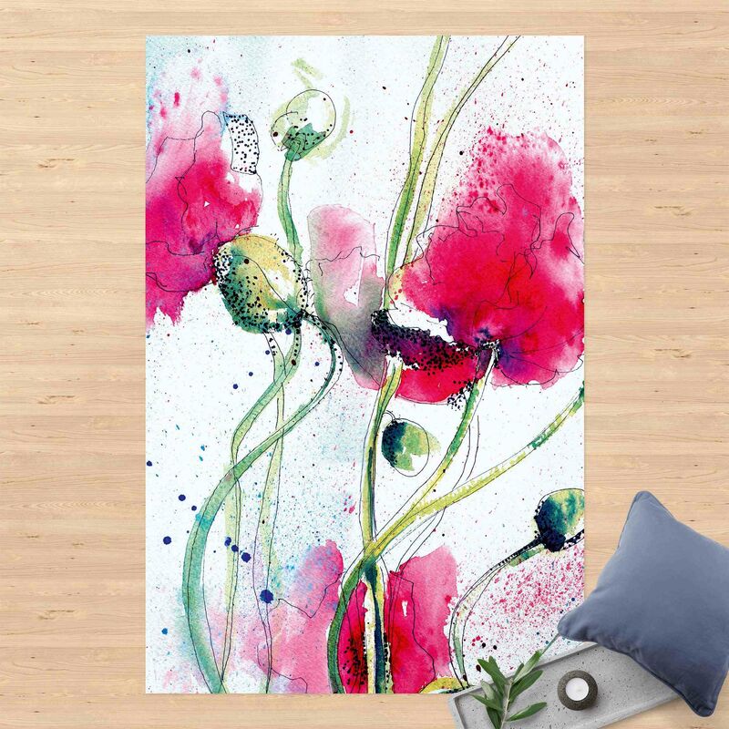 

Alfombras vinílicas - Painted Poppies - Alto 3:2 Dimensión LxA: 120cm x 80cm
