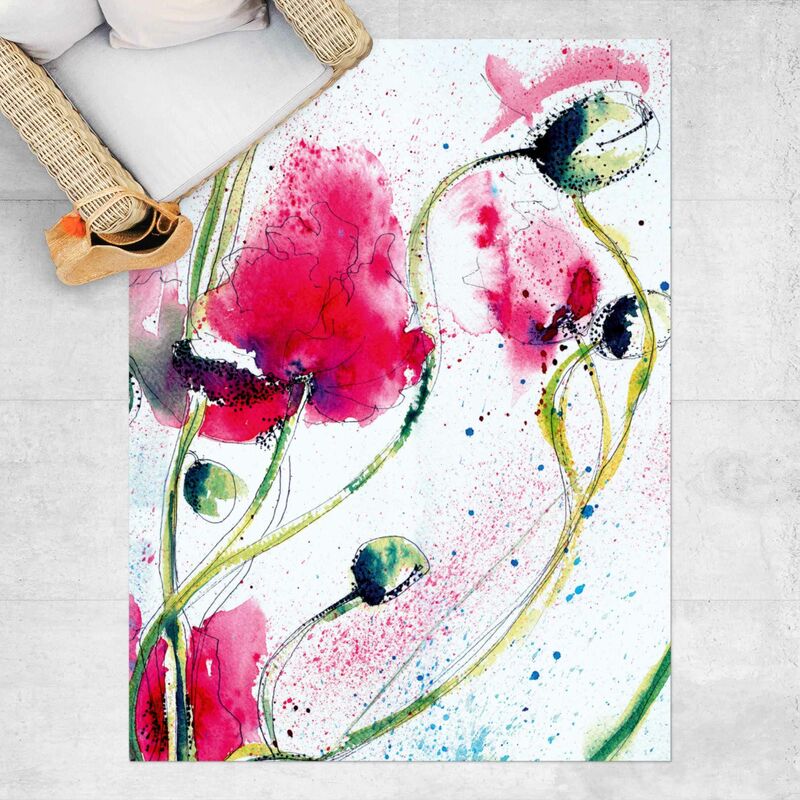 

Alfombras vinílicas - Painted Poppies - Alto 4:3 Dimensión LxA: 180cm x 135cm