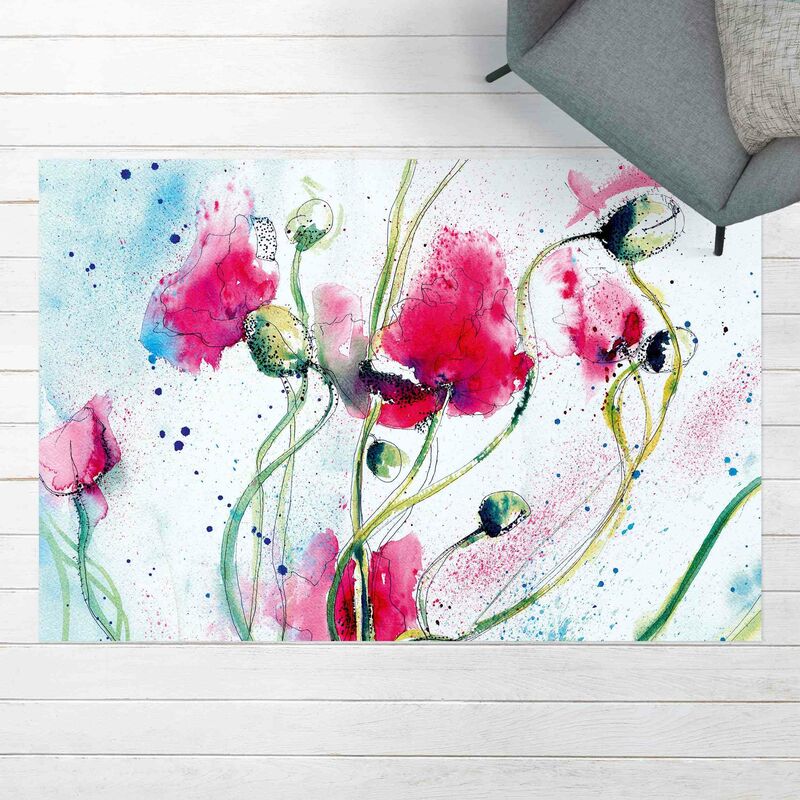 

Alfombras vinílicas - Painted Poppies - Apaisado 2:3 Dimensión LxA: 60cm x 90cm