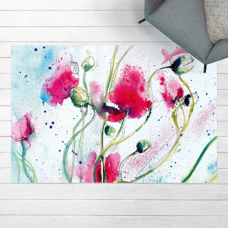 

Alfombras vinílicas - Painted Poppies - Apaisado 2:3 Dimensión LxA: 120cm x 180cm