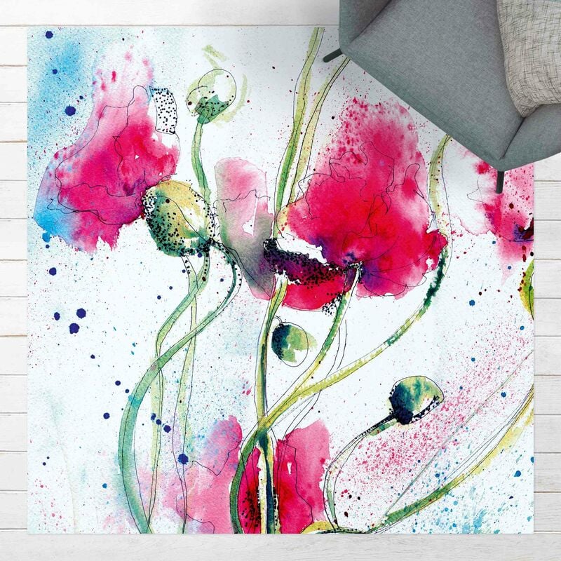 

Alfombras vinílicas - Painted Poppies - Cuadrado 1:1 Dimensión LxA: 60cm x 60cm