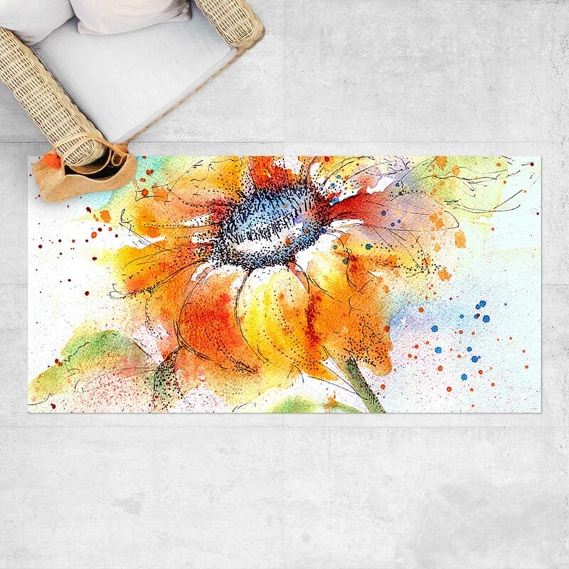 

Bilderwelten - Alfombras vinílicas - Painted Sunflower - Apaisado 1:2 Dimensión LxA: 100cm x 200cm