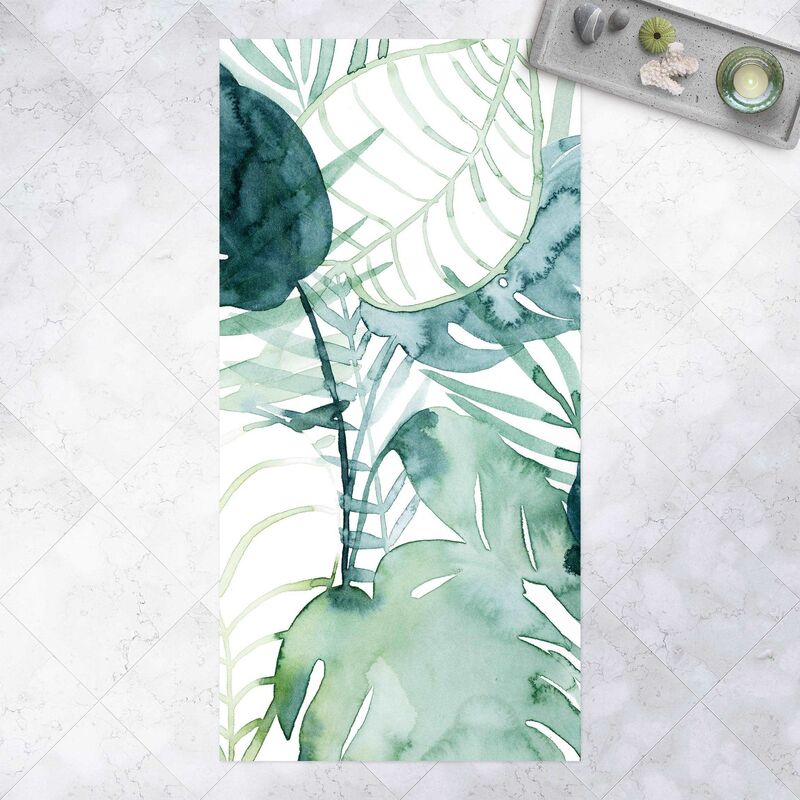

Alfombras vinílicas - Palm Fronds In Watercolour II - Alto 2:1 Dimensión LxA: 200cm x 100cm