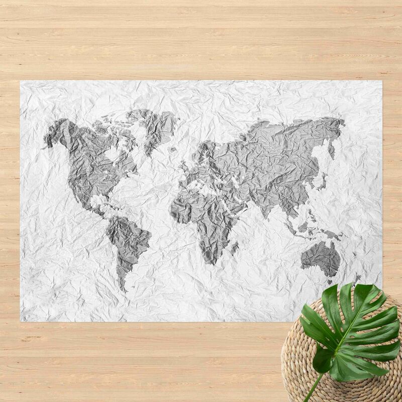 

Alfombras vinílicas - Paper World Map White Gray - Apaisado 2:3 Dimensión LxA: 140cm x 210cm