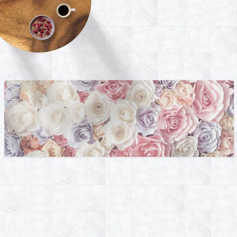 

Alfombras vinílicas - Pastel Paper Art Roses - Panorama Formato apaisado Dimensión LxA: 50cm x 150cm