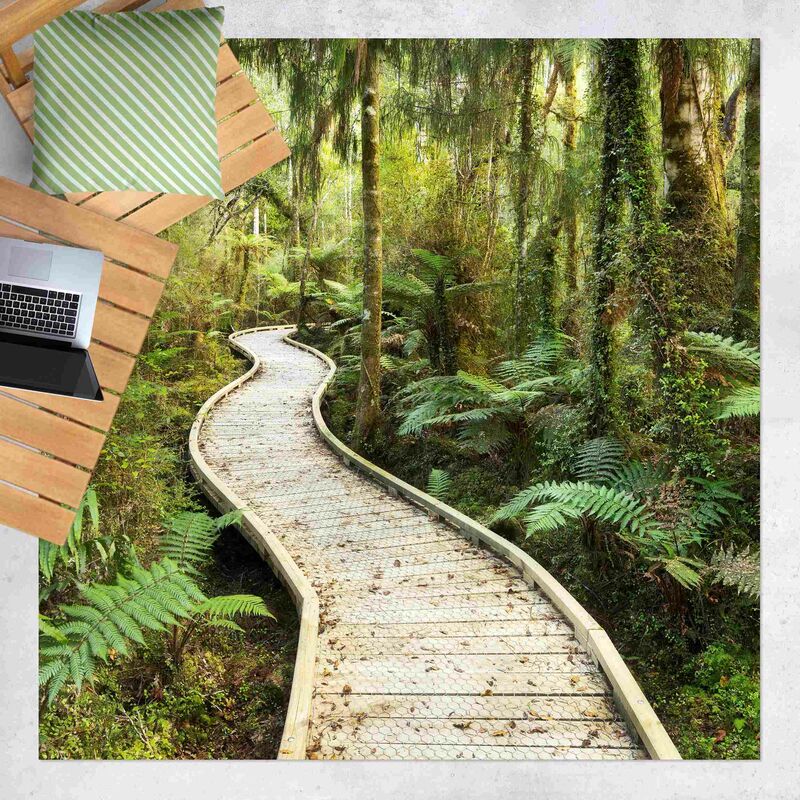 

Bilderwelten - Alfombras vinílicas - Path In The Jungle - Cuadrado 1:1 Dimensión LxA: 120cm x 120cm