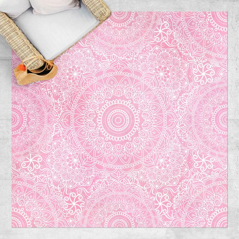 

Bilderwelten - Alfombras vinílicas - Pattern Mandala Light Pink - Cuadrado 1:1 Dimensión LxA: 100cm x 100cm