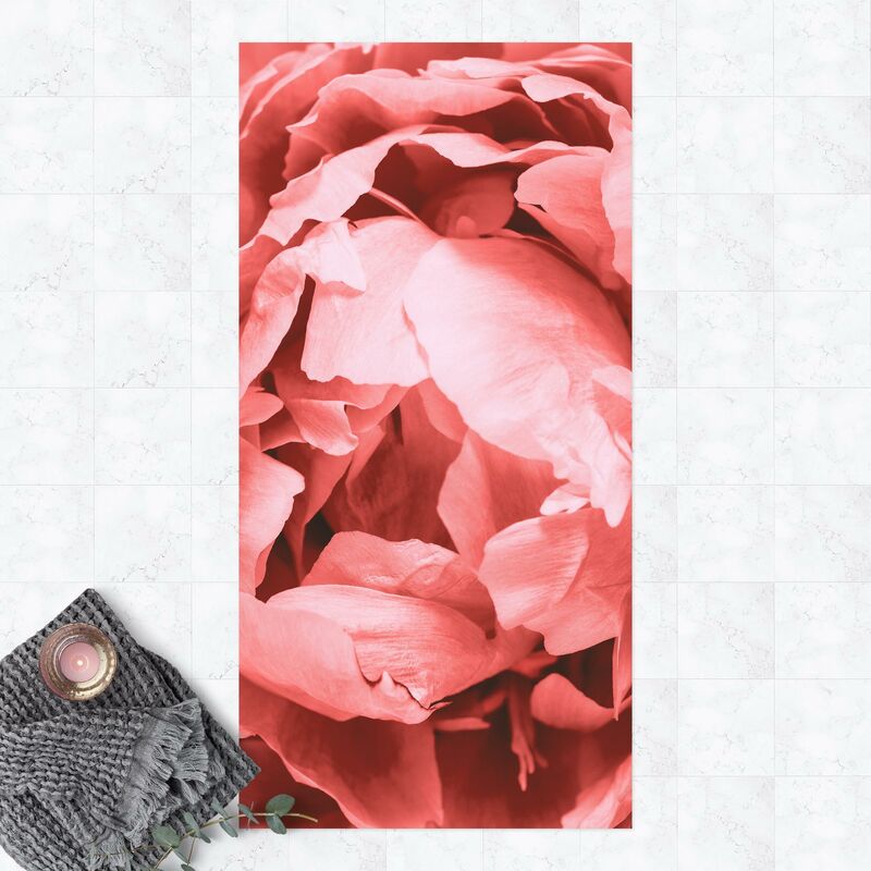 

Bilderwelten - Alfombras vinílicas - Peony Blossom Coral - Alto 2:1 Dimensión LxA: 80cm x 40cm