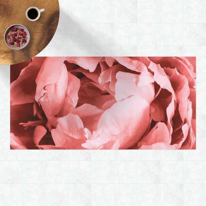 

Alfombras vinílicas - Peony Blossom Coral - Apaisado 1:2 Dimensión LxA: 70cm x 140cm