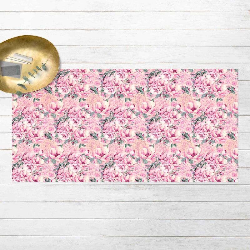 

Alfombras vinílicas - Pink Flower Dream Pastel Roses In Watercolour - Apaisado 1:2 Dimensión LxA: 140cm x 280cm