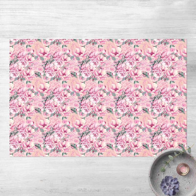 

Alfombras vinílicas - Pink Flower Dream Pastel Roses In Watercolour - Apaisado 2:3 Dimensión LxA: 60cm x 90cm