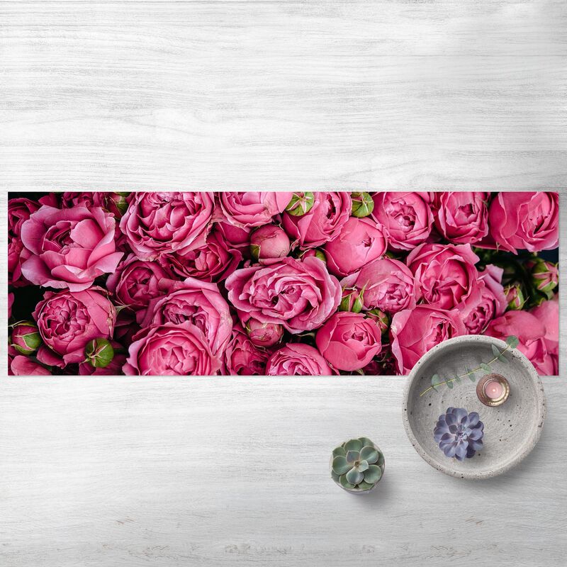 

Alfombras vinílicas - Pink Peonies - Panorama Formato apaisado Dimensión LxA: 90cm x 270cm