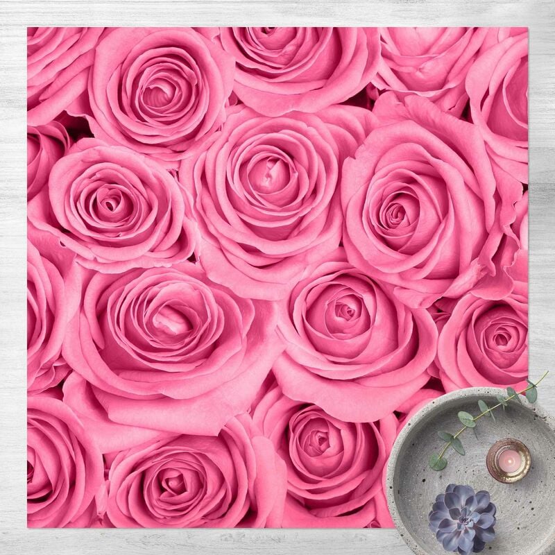 

Alfombras vinílicas - Pink Roses - Cuadrado 1:1 Dimensión LxA: 60cm x 60cm