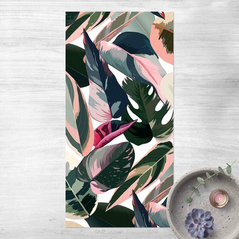 

Bilderwelten - Alfombras vinílicas - Pink Tropical Pattern XXL - Alto 2:1 Dimensión LxA: 240cm x 120cm